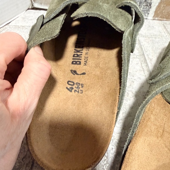 Birkenstock New w/o Box Boston Modern Suede Leather Thyme 40-9 - Picture 7 of 12